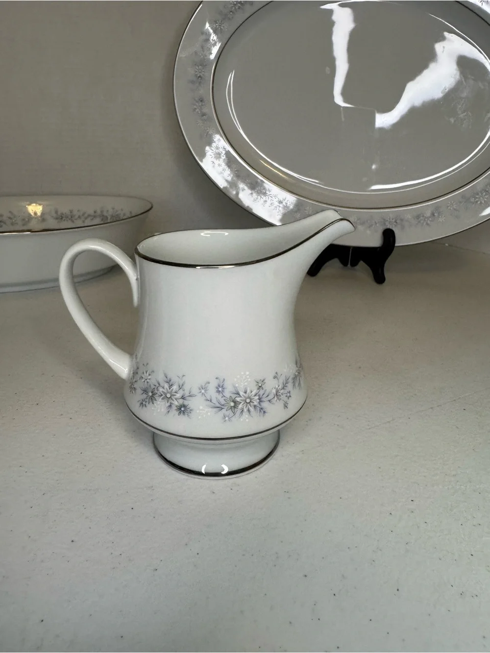 Noritake Marywood 2181 Oval Serving Bowl & Platter, Sugar & Creamer & S&P